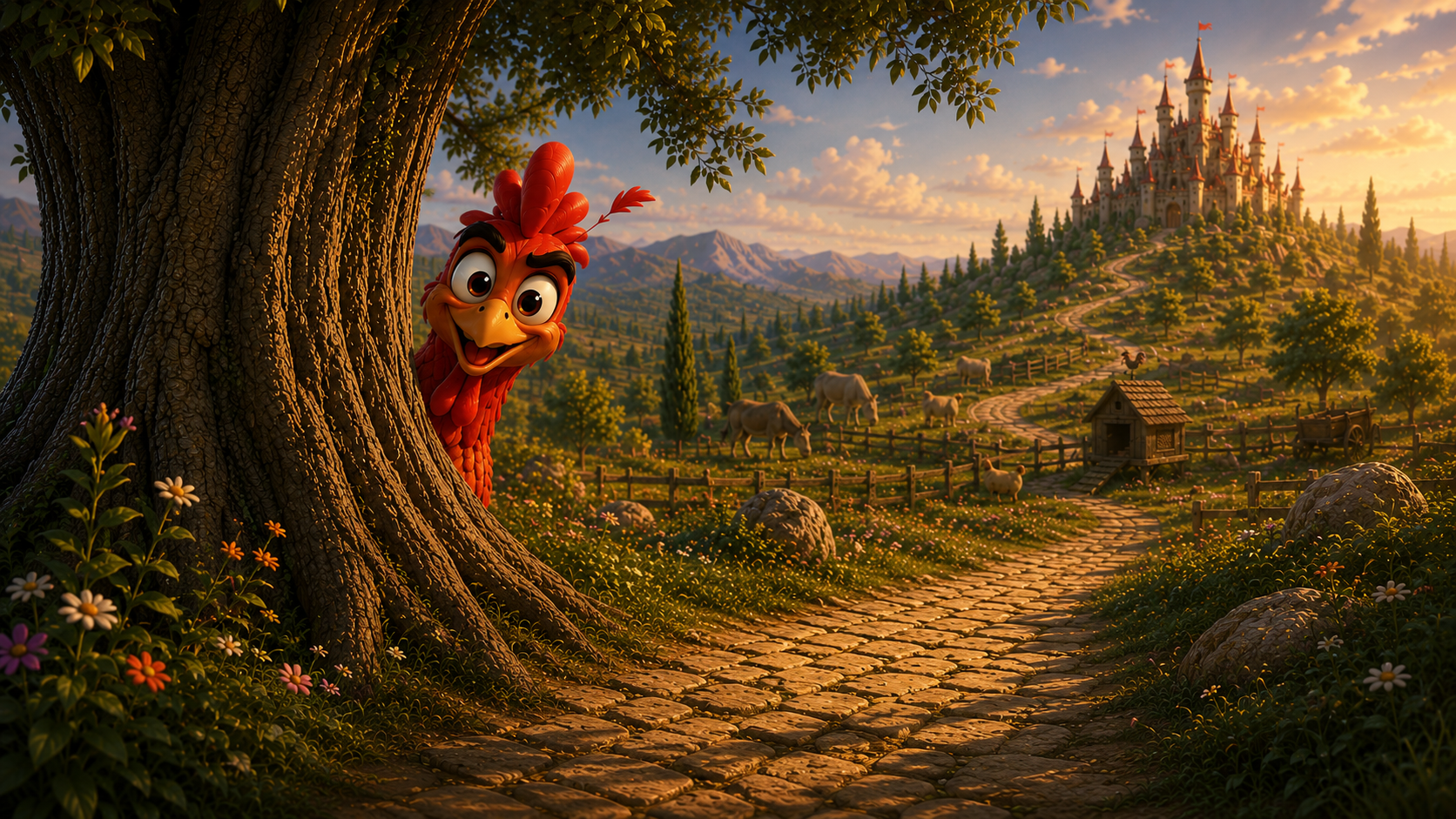 Rani the Rooster story scene