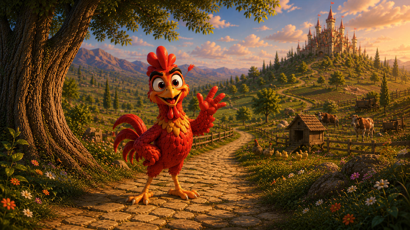 Rani the Rooster story scene