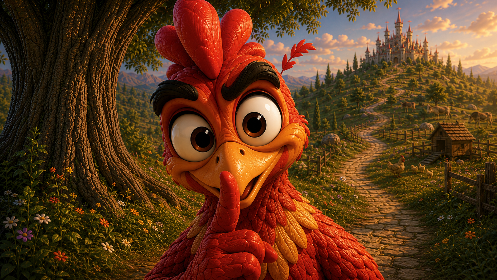Rani the Rooster story scene