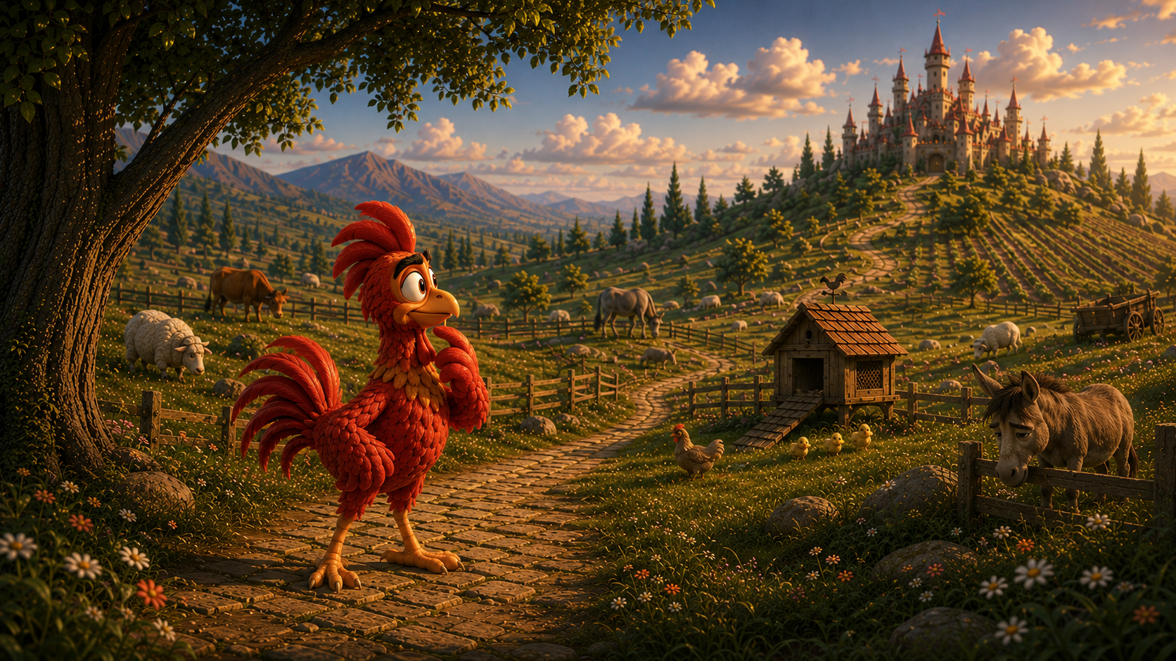 Rani the Rooster story scene