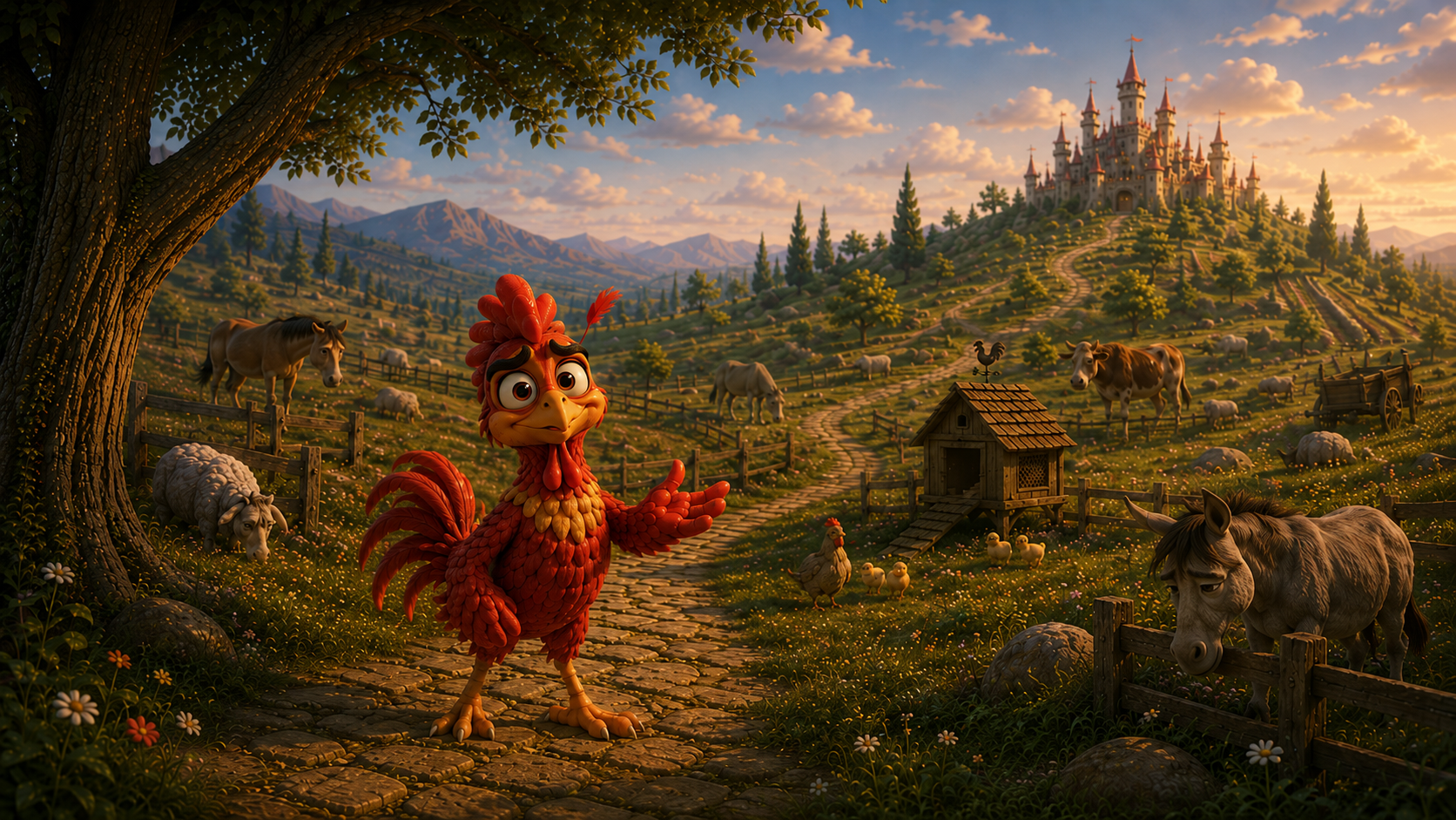 Rani the Rooster story scene