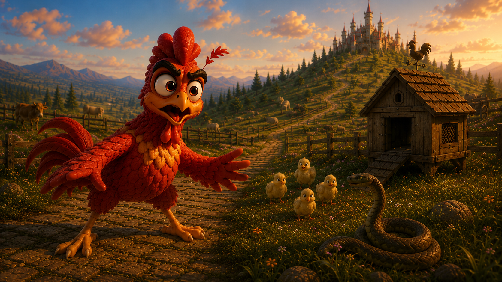 Rani the Rooster story scene